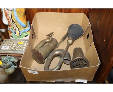 TWO VINTAGE BLOW HORNS A/F