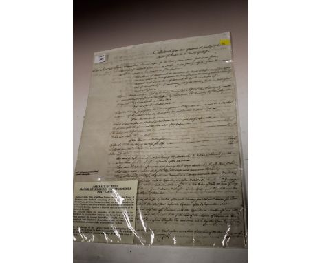 A 1521-1800 MANOR OF MORETON STAFFORDSHIRE MANUSCRIPT ABSTRACT OF TITLE OF EXTENSIVE ESTATE NEAR STAFFORD
