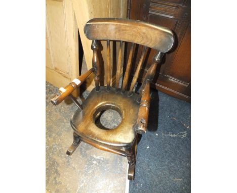 A VINTAGE COACH BUILT DOLLS PRAM TOGETHER WITH A CHILDS ROCKER (2)