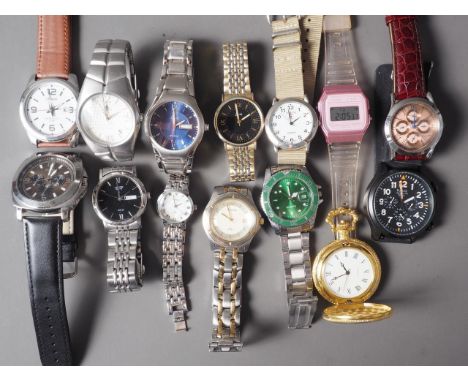 A quantity of gentleman's quartz movement wristwatches including Citizen, Accurist, Casio, Adidas etc