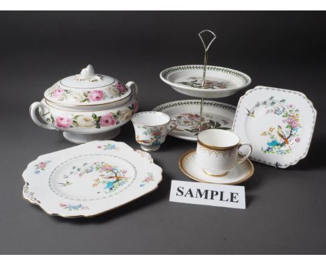 A Royal Worcester "Royal Garden" pattern tureen and cover, a Royal Albert "Athena" pattern part teaset, a Portmeirion cake st