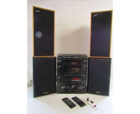 Complete Technic Hi-fi system comprising of turntable SL-J110R, stereo tuner ST-X999L, amplifier SU-X955, cd player SL-PJ46A,