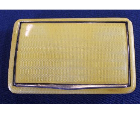 Early 20th century Continental silver, silver gilt &amp; yellow enamel snuff box, maker RS, small chips to enamel