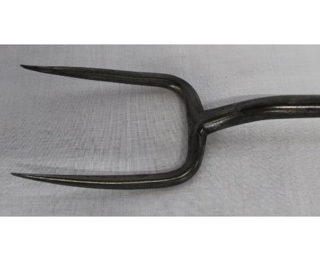 Large 19th century steel meat fork 67cm