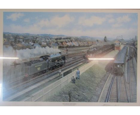 Signed Edition 'Southern Suburbia' print by B.J Freeman and a wall mirror
