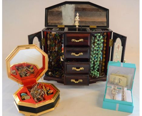 Musical jewellery box &amp; contents, Limit ladies watch &amp; bracelet set,&nbsp; trinket box &amp; contents