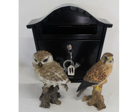 Brabantia wall mounted French style metal post box &amp; 2 resin bird figures