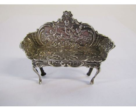 Cabinet makers piece -&nbsp; silver miniature sofa, Birmingham - total weight 0.41ozt