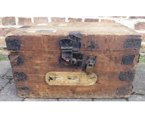 Small wooden trunk 53cm wide, 32.5cm deep, 30.5cm high