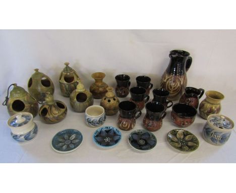 Alvingham pottery coffee service, hanging planters or tea-light holders and other items