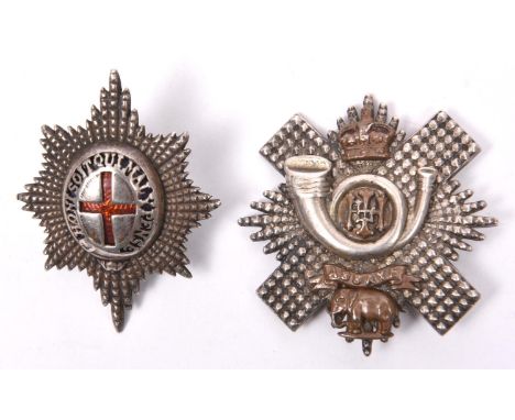 A Coldstream Guards officer’s unmarked silver and enamel Field cap badge, basically GC (the centre well polished); also a lat