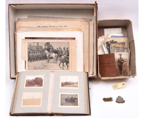 A small archive of material relating to members of the Wybrow family, who served in the Boer War, WWI and WWII, including sma