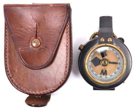 A WWI period private purchase prismatic marching compass, unmarked, with card dial, near VGC (a few small marks on the back),