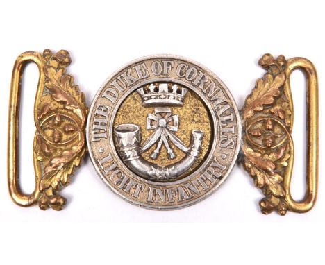 A post 1881 officer’s WBC of the Duke of Cornwall’s Light Infantry, GC (slight wear, old soldered repair)                    