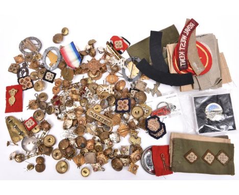 A small quantity of British military insignia, mostly post WWII, including pairs of officers’ slip on shoulder tabs to Lieute