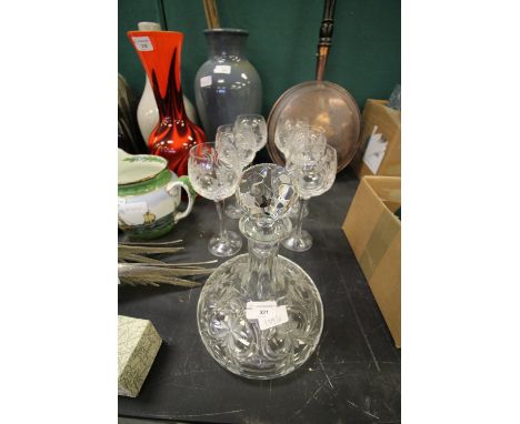 Tudor Crystal Decanter &amp; 6 Glasses