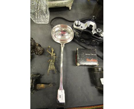 George III Silver Fiddle Pattern Ladle by William Bateman