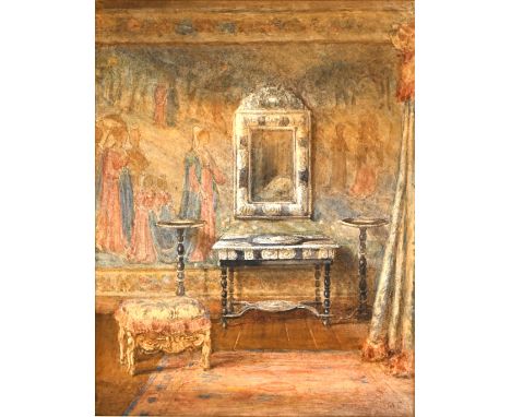 Margaret Thomas (1916-2016) - The Venetian Ambassador&rsquo;s Bedroom in Knole, with the Tapestry of the Pride of Niobe. Wate