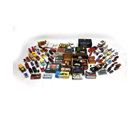 A collection of toys and models to include Burago Bugatti, Burago Mercedes Benz, Matchbox, Vanguard and various others&nbsp;