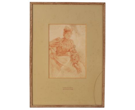 *AUGUSTUS JOHN (1878-1961) A portrait of Ursula Tyrwhitt three-quarter length, red chalk on paper, 28cm x 19cm Provenance: Fr