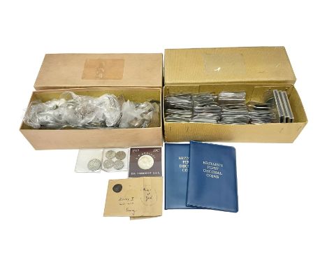 Quantity of Great British and World coins, including a Henry V (1413-1422) hammered silver penny, York Mint; pre-decimal, USA