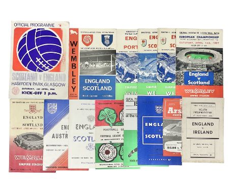 Fourteen football programmes for International matches 1949-66 including England v Ireland Youth International at Boothferry 