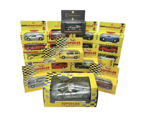 Shell/Maisto - twenty five 1:43 scale die cast cars comprising eighteen Shell and seven Maisto ‘Supercar Collection’ models w