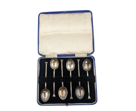 Cased set of six 1920s silver teaspoons, hallmarkedCondition Report:Approx 1.96 ozt (60.6 grams)
