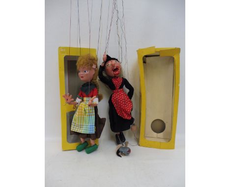 A boxed Pelham Puppet 'Gretel' and one other 'SM Witch'.