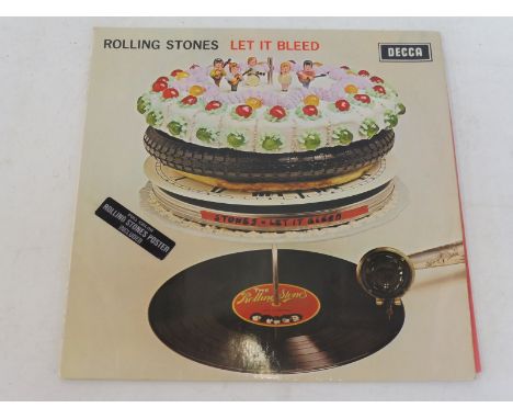 Rolling Stones 'Let it bleed' LK5025 on Red Decca, Mono, no poster, stickered sleeve, side one vg+, side two vg.