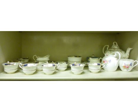Ceramic tableware: to include a Copelands china milk jug and breakfast cup, decorated with floral sprigs       OS6