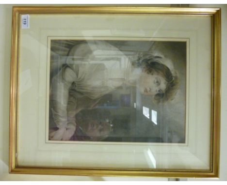 Mid 19thC British School - a head and shoulders portrait, a young woman wearing a white dress  watercolour  14.5'' x 11.5'' i