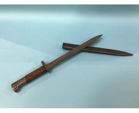 A bayonet and scabbard, stamped 'CSZ'