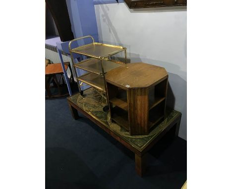 Tea trolley, globe coffee table etc.