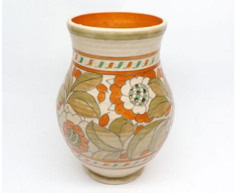 Crown Ducal Charlotte Rhead pattern Vase, number 4491, decorated with stylised foliage, 10" high&nbsp;
Condition:
Some decora