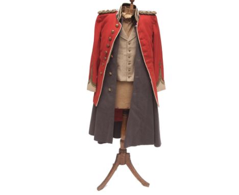 East Kent "The Buffs" jacket complete with buttons and badges together with cloak complete with buttons and a waistcoat  
