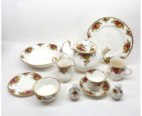 Quantity of Royal Albert Old Country Rose Tea and Table Wares comprising Tea Pot, Milk Jug, Sugar Basin, quantity Cups and Sa