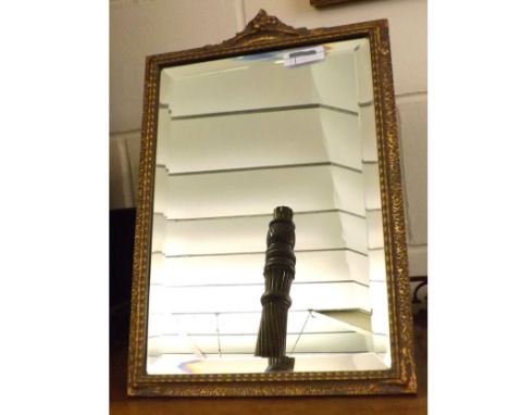 An early 20th Century Easel Backed Bevelled Rectangular Dressing Table Mirror, in gilt finish frame, 1ft 5" high 