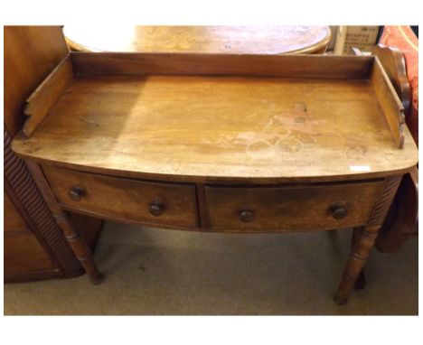 Victorian Mahogany bow front Chest of two short and three long drawers with ribbed side supports together with an accompanyin