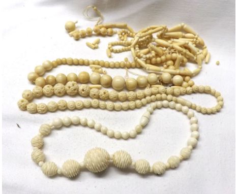 A packet of early 20th Century Ivory and Bone Beads  