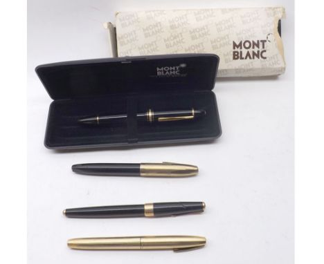 A group of mid-late 20th Century Fountain pens: a Gold Plated Sheaffer; a further Black Sheaffer Fountain Pen with Gold Plate