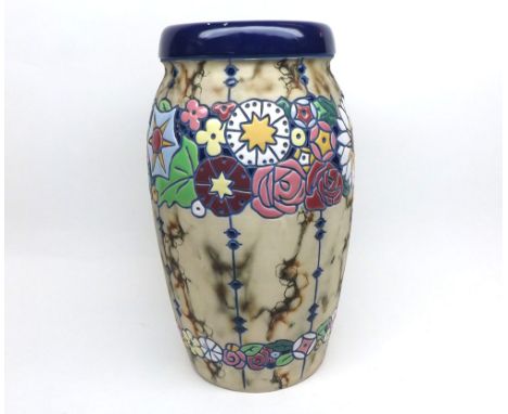 Large early 20th Century Studio Pottery Vase with Charlotte Rhead type decoration, marked 13067 to base, no further marks app