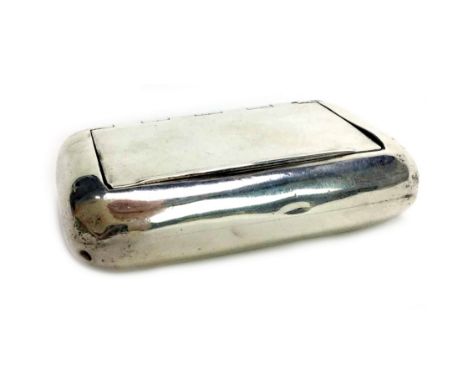 EARLY 19TH CENTURY SILVER SNUFF BOX, maker John Shaw, Birmingham 1812, of rectangular form, the hinged cover opening to revea