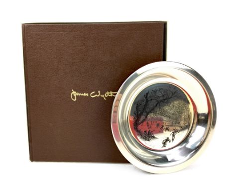 TWO LIMITED EDITION SILVER CIRCULAR PLATES AFTER JAMES WYETH, by The Franklin Mint, circa 1974-5, each engraved with a scene 