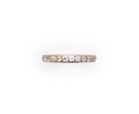 DIAMOND ETERNITY RING, 1920s set with circular-cut diamonds, ring size M 1/2.