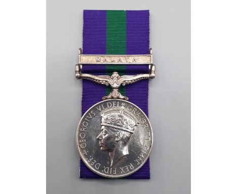 General Service Medal with 'Malaya' Clasp engraved to 22401193 Pte. D. McTaggart, Argyll &amp; Sutherland Highlanders 