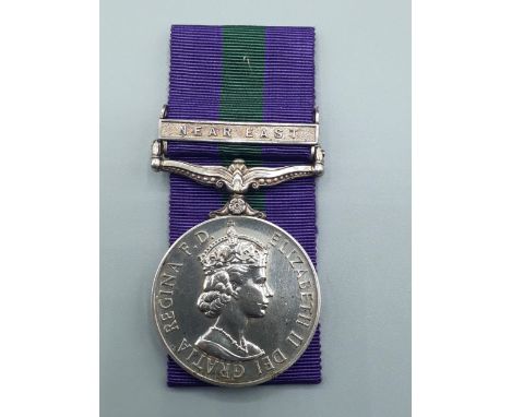 General Service Medal with 'Near East' Clasp engraved to 22978791 Pte. A. Molloy, Argyll &amp; Sutherland Highlanders 