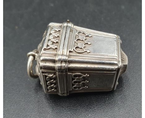 An unusual Victorian silver Vinaigrette in the form of a square section Chinese lantern, London 1873, Maker: SD 