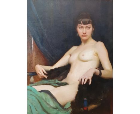 GEORGE SPENCER WATSON ROI, RP, ARA, RA (1869-1934) 'A Study', oil on canvas, 40 x 34 inExhibited :The Royal Academy, London 1