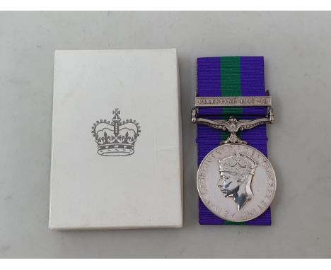 General Service Medal with 'Palestine 1945-48' Clasp engraved to 14057080 Pte. J. McHattie, Argyll &amp; Sutherland Highlande